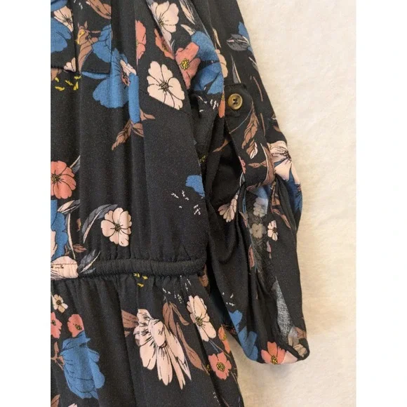 Torrid Floral Button Front Midi Shirt Dress Black Blue Pink Plus Size 1 - Picture 4 of 10